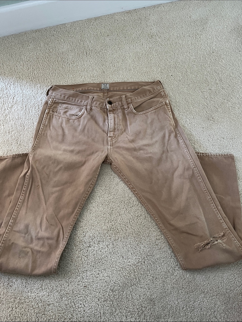 J. Crew Slim Straight Jeans in Tan